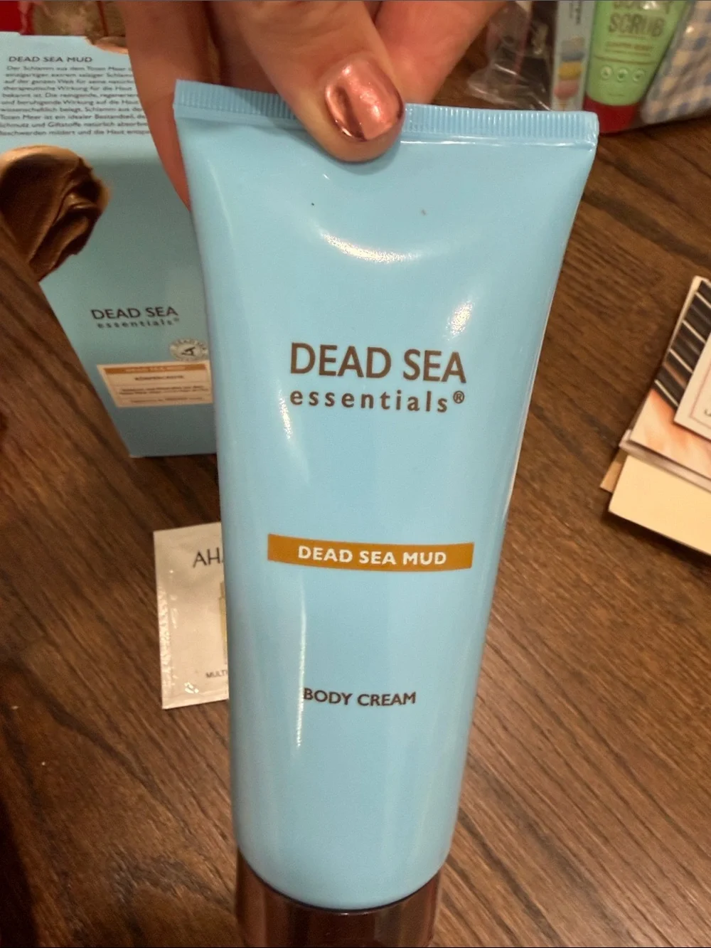 AHAVA Mandarin & Cedar wood Hand Cream, Dead Sea Mud Body Cream and samples